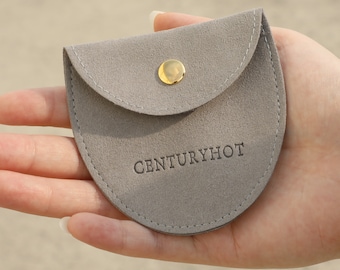 50 Personalized Microfiber Jewelry Bags, Embossed Logo, Custom Packaging