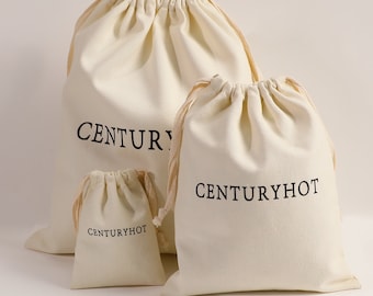 50 Canvas Drawstring Bags - Custom Logo Jewelry Packaging