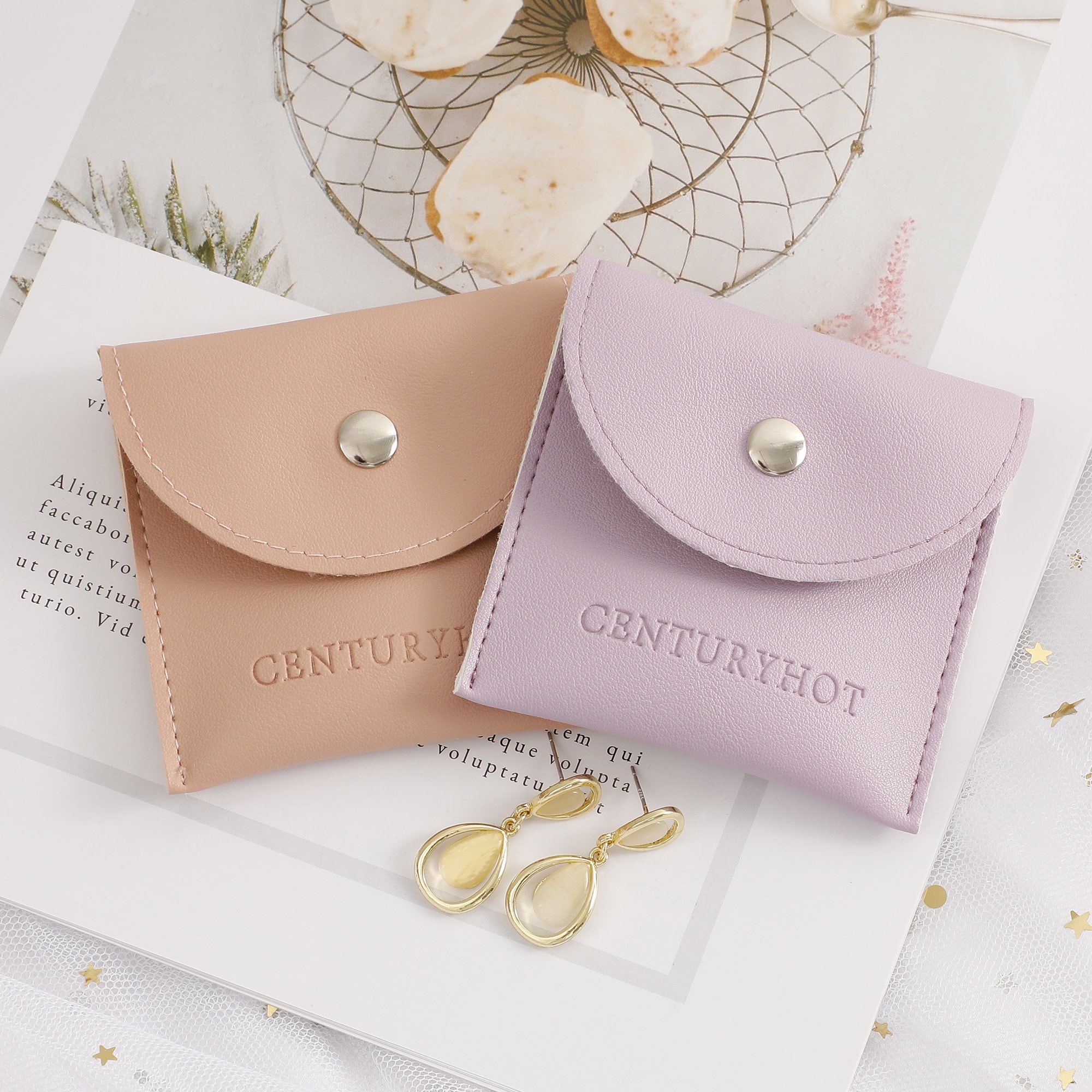 Small jewelry brands solve plastic-like faux leather pain with thickened, soft-textured custom logo jewelry bags (50pcs MOQ, from product introduction)