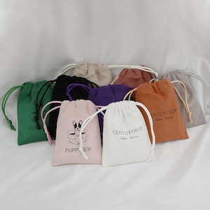 50 personalized color logo drawstring bag custom bagging bag jewelry pouch necklace bag suede bag skin care product pouch