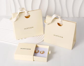 Bolsas de regalo de papel personalizadas, embalaje de joyería de lujo, cajas con logotipo personalizado.