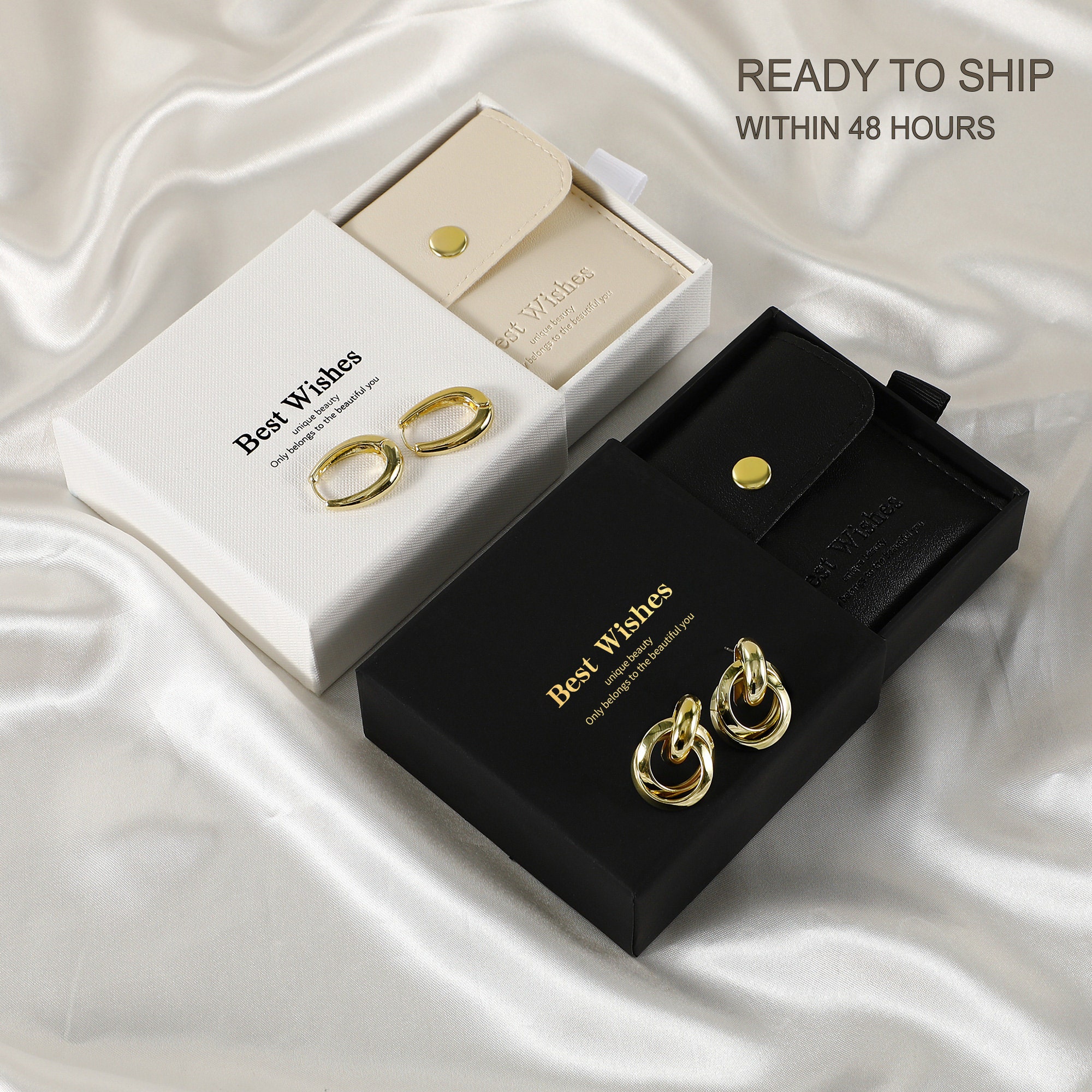 Small jewelry brands: 9×9×3.2cm paper box with 1.2cm sponge pad prevents 97% of shipping damage (from product introduction)