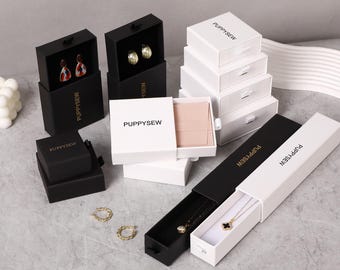 Scatole regalo per gioielli con logo personalizzato – Confezioni di piccole dimensioni a cassetto