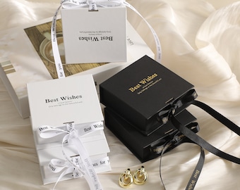 Ribbon Flip Jewelry Box: Cardboard Gift Box with Foam Insert