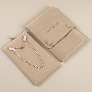 PUPPYSEW 20pcs Cream Microfiber Necklace Bags Personalizable Necklace Gift Bags Necklace Storage Bags Necklace Display Stand Bags Necklace