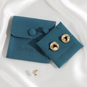 50 Schmuck Beutel Beutel mit Button Logo Individuell bedruckte Karte Ohrringe Halskette Verpackungsbeutel