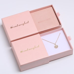 50pcs Pink Paper Box Custom Jewelry Box Personalized Logo Chic Small ...