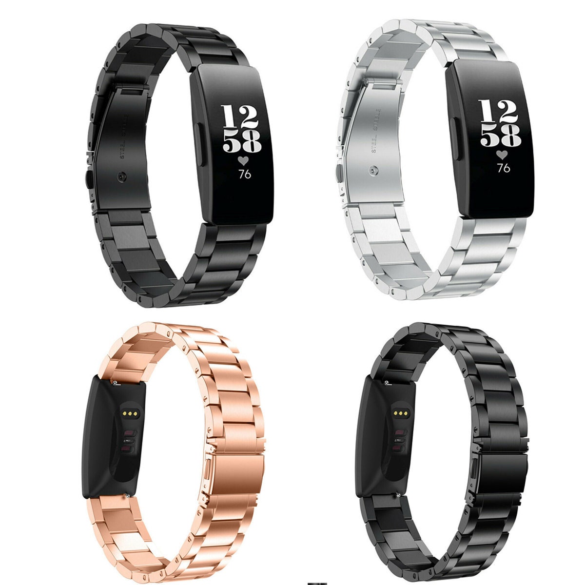 Armband Metallic Metall Edelstahl Bandband für Fitbit Inspire Etsy