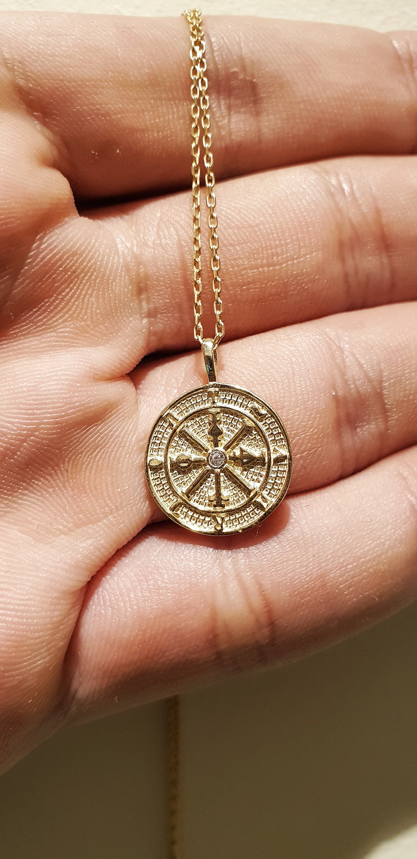 Ancient Symbols Necklace 14k Gold Plated Pendant 925 Etsy