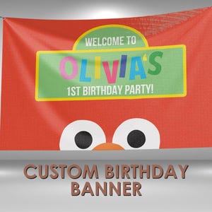 Elmo Birthday Banner, Elmo Party Custom Vinyl Banner, Elmo Theme Party Banner, Elmo Party Sign, Elmo Birthday Banner