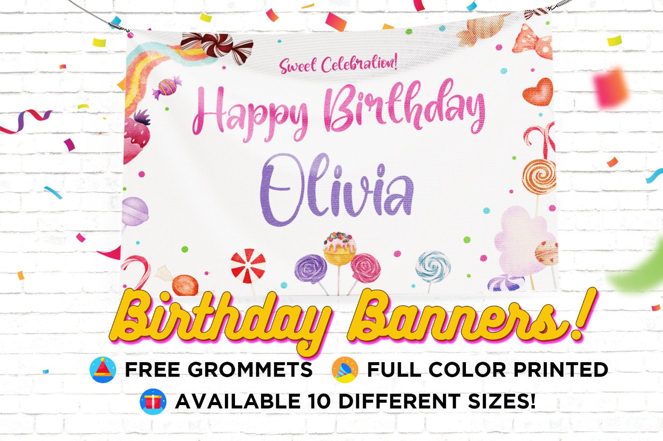 Candyland Birthday Vinyl Banner