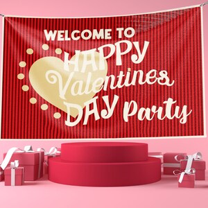 Valentines Day Banner, Valentines Day party Banner, Valentines Day Decor Printable, Custom Vinyl Banner, Valentines Day Party