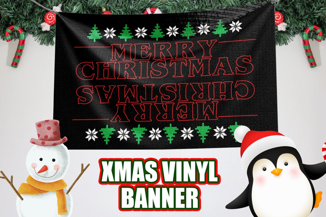 Christmas Banner Personalized Garage banner Stranger image 1