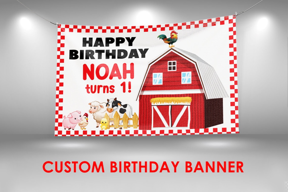 Farm Themed Birthday Party Banner