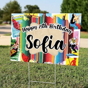 Loteria Birthday Banner, Loteria Party Decor, Custom Vinyl Banner, Personalized Name image 3
