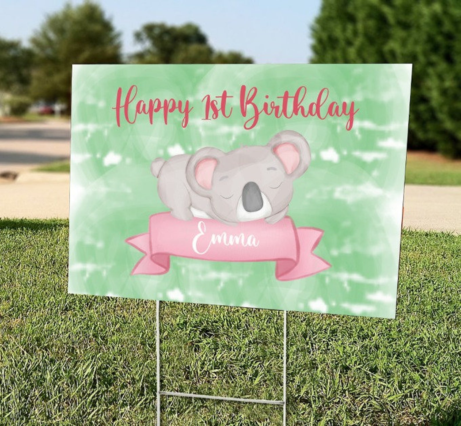 Koala Birthday Banner Koala Party Decor Custom Vinyl Banner Etsy