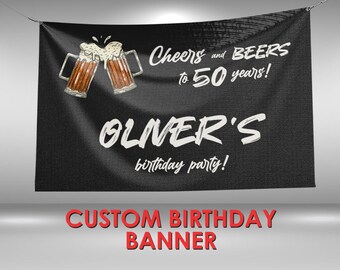 50th Birthday Banner, 50th Birthday Party Custom Vinyl Banner, 50th Birthday Theme Party Banner, 50th Birthday Party Sign