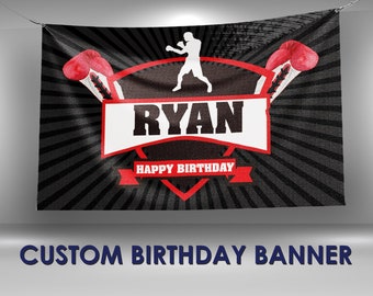 Boxing Birthday Banner, Boxing Party Decorations, Custom Party Banners, Boxing Birthday Party Vinyl Banner, Boxing Personalized Banner