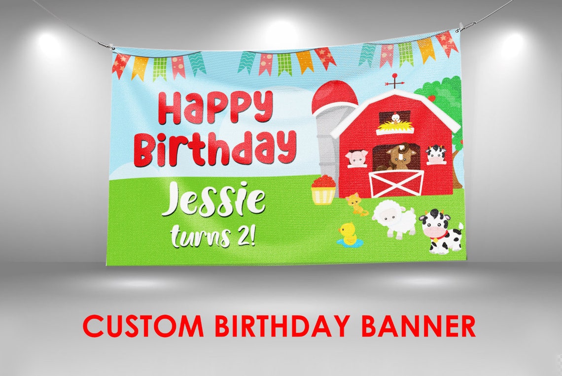 Farm Themed Birthday Party Banner