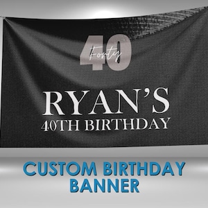 40th Birthday Banner, 40th Birthday Party Custom Vinyl Banner, 40th Birthday Theme Party Banner, 40th Birthday Party Sign
