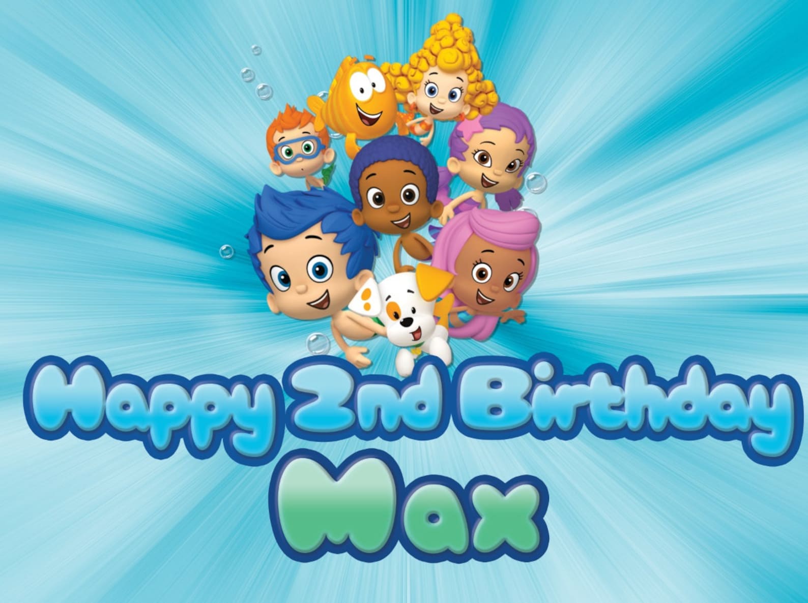 Bubble Guppies happy birthday sign outdoor happy birthday Etsy