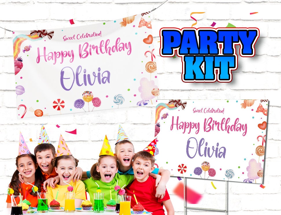 Candyland Birthday Vinyl Banner