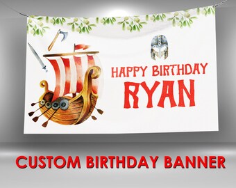 Calling All Vikings Viking Banner Happy Birthday Baby - Etsy