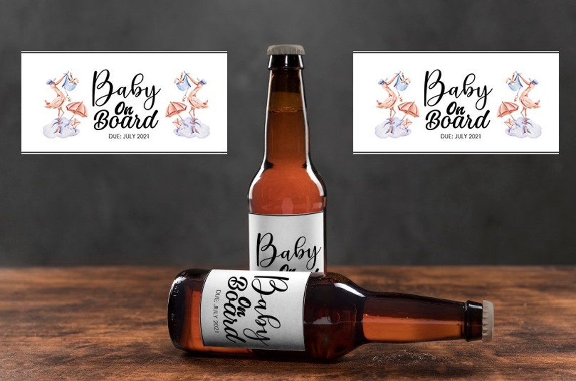 Digital File Baby Announcement Beer Bottle Label Baby is Etsy