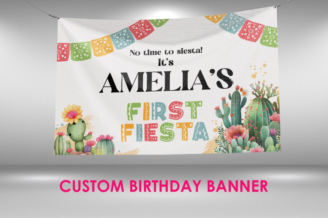 First Fiesta Birthday Banner, Fiesta Banner Decorations, Mexican Fiesta ...