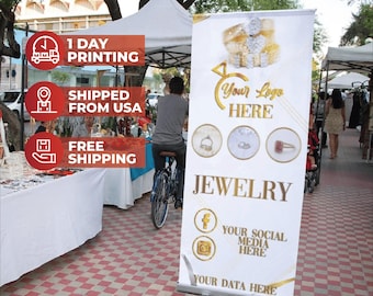 Retractable Banner, Stand Roll Up Banner, Pop Up Shop Banner, Business Sign Banner, Brand Banner, Full color stand! Free Carrying Bag