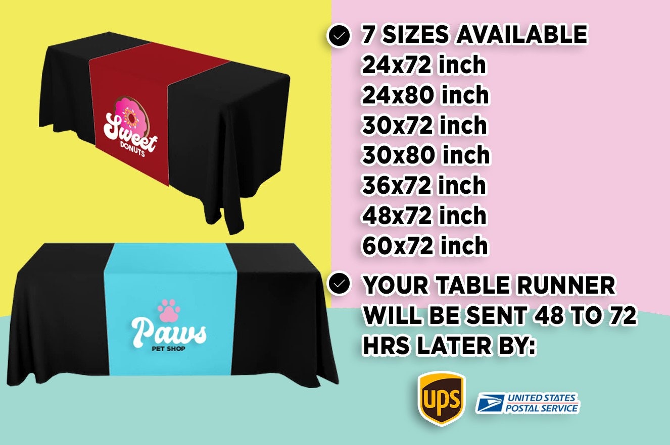 Custom Table Runners Logo Table Runners Trade Show Business Etsy