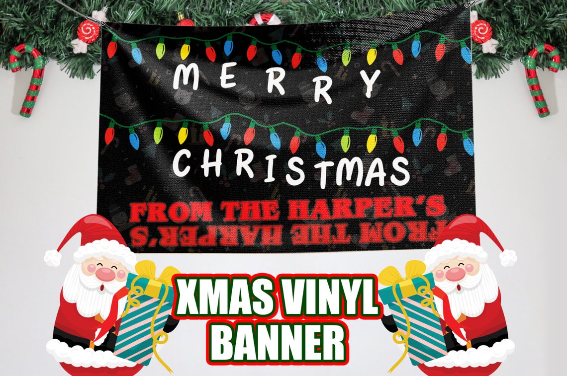 Christmas Banner Personalized Garage banner Stranger image 1
