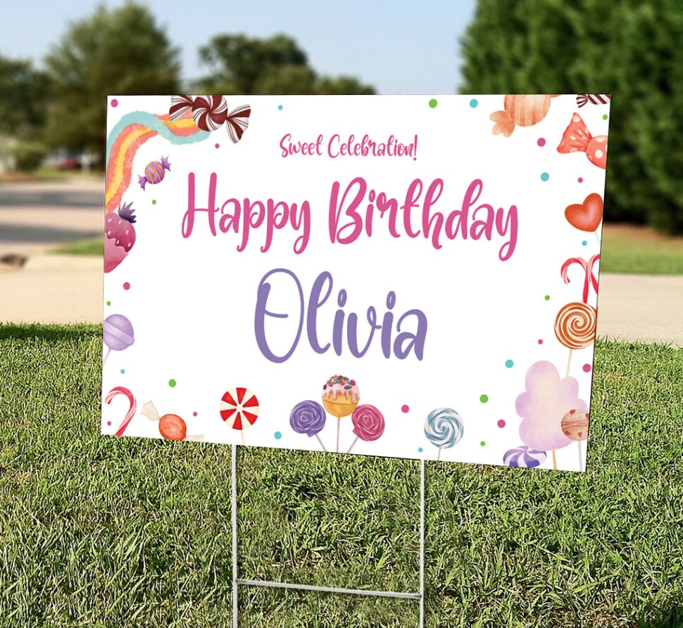 Candyland Birthday Vinyl Banner
