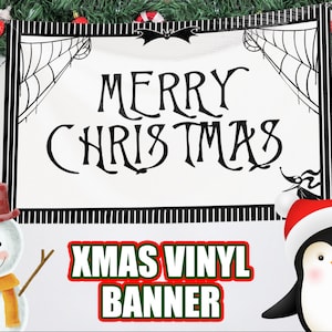 Merry Christmas Banner, Personalized Christmas Garage Door Banner, Christmas Decor, Christmas Vinyl Banner, Funny Christmas Banner