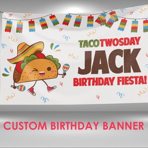 Taco Twosday Birthday Vinyl Banner, Taco Twosday Party Decorations, 2nd Fiesta Mexican Party, Taco Twosday Custom Vinyl Banner