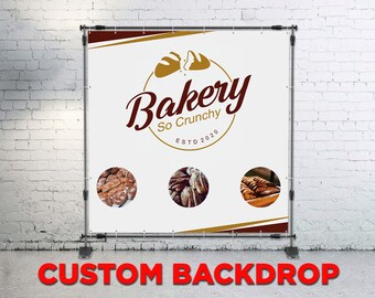 Step and repeat backdrop | Custom backdrop banner | Vinyl event backdrop | Personalized banner | Free Design and Shipping