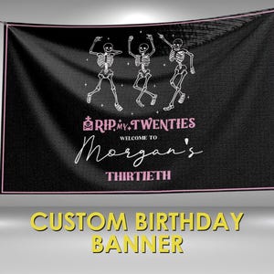 RIP To My 20s Birthday Banner, Rip 20s Birthday Decorations Party Sign, 30th Birthday Sign, Rip to my 20s Party Decorations Wall Sign