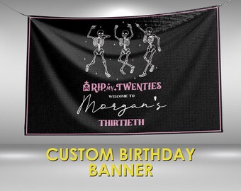 RIP To My 20s Birthday Banner, Rip 20s Birthday Decorations Party Sign, 30th Birthday Sign, Rip to my 20s Party Decorations Wall Sign