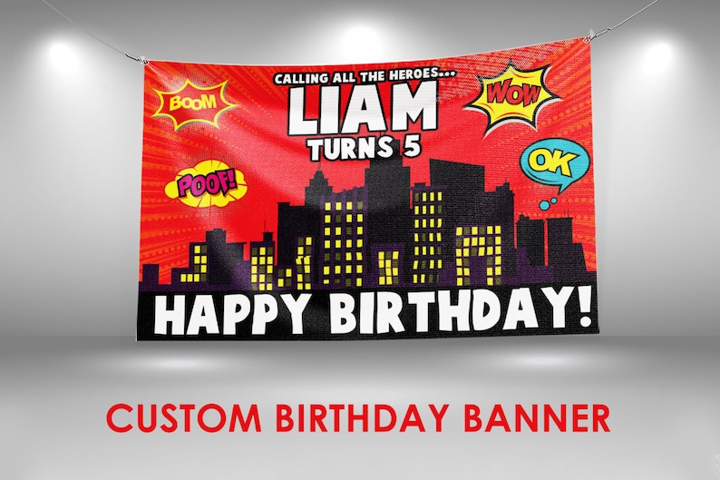 Superhero Birthday Banner 