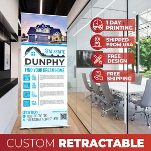 Real Estate Standing Banner, Retractable Banner, Real Estate Business Sign, Real Estate Banner, Real Estate Branding Template