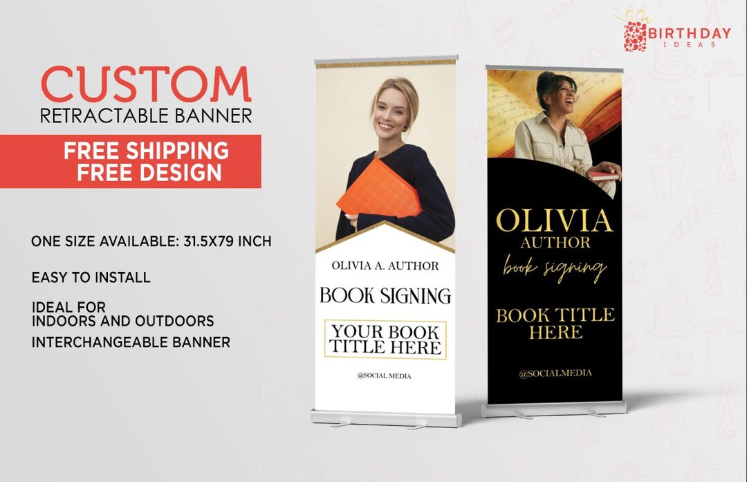 Author Retractable Banner, Book Signing Event Roll up Sign - Etsy