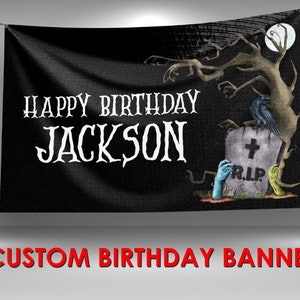 Zombie Apocalypse Birthday Banner, Halloween Banner, Zombie Party Decorations, Zombie Custom Party Banner, Zombie Decor Vinyl Banner