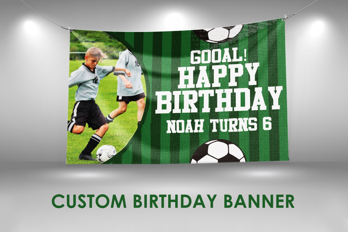 Soccer Birthday Banner Soccer Party Banner Printable Banner - Etsy