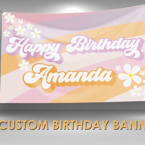 Groovy Birthday Banner, Groovy Personalized Vinyl Banner, Groovy Party Decor, Groovy Banner, Two Groovy Birthday Party, Custom Name Banner