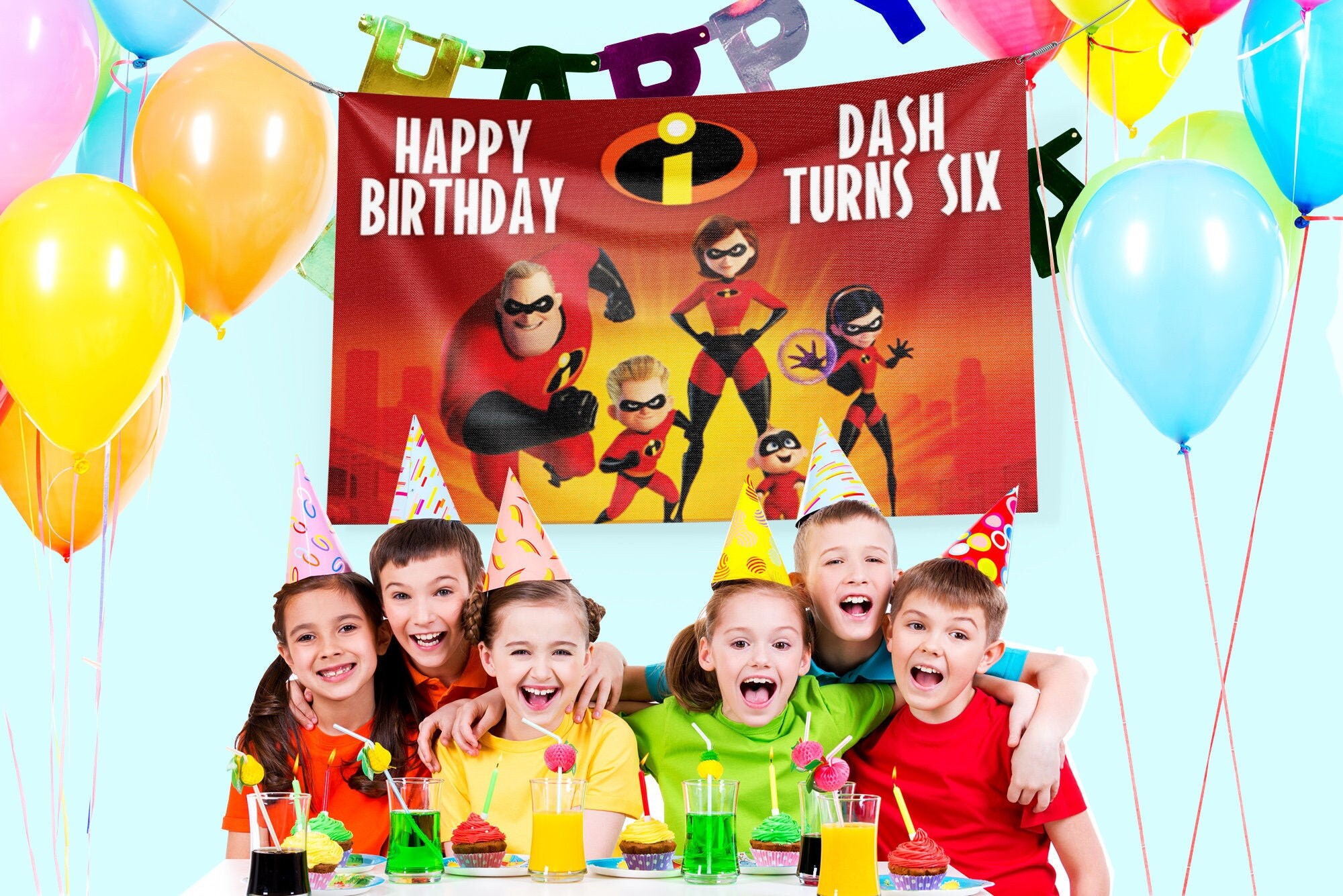 The Incredibles happy birthday name banner happy birthday | Etsy