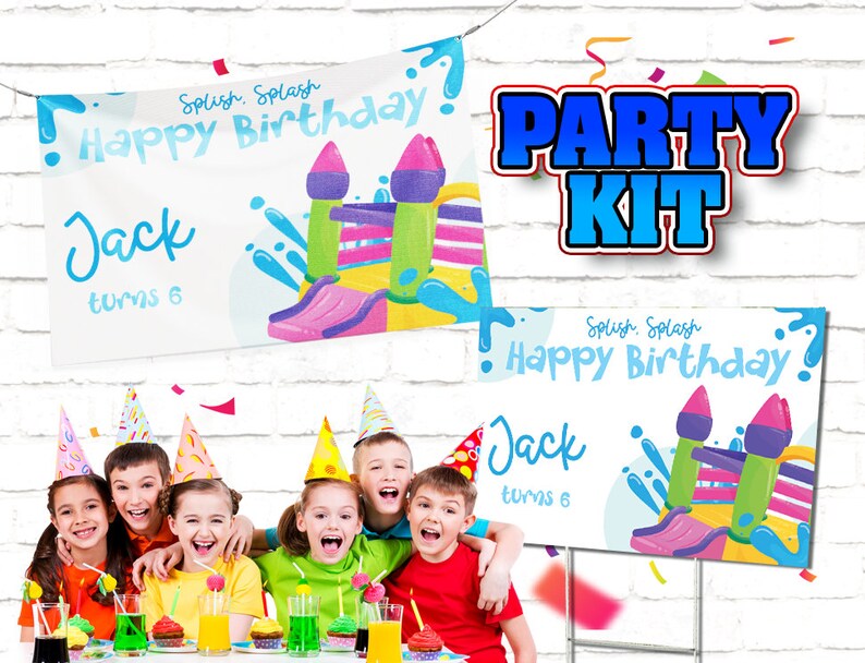 Splish Splash Birthday Banner, Splish Splash Party Themed, Inflatable ...
