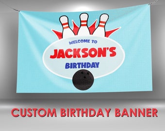 Bowling Birthday Banner, Strike Up Some Fun Vinyl Banner, Bowling Party Banner Decorations, Custom Party Banners, Bowling Birthday Sign