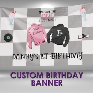 Grease Birthday Banner, Grease Party Custom Vinyl Banner, Grease Theme Party Banner, Grease Party Sign, Grease Birthday Vinyl Banner