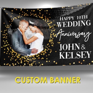Happy Anniversary Banner, Anniversary Party Custom Banner, Wedding Anniversary Banner, Congratulations Banner, Anniversary Sign Decor
