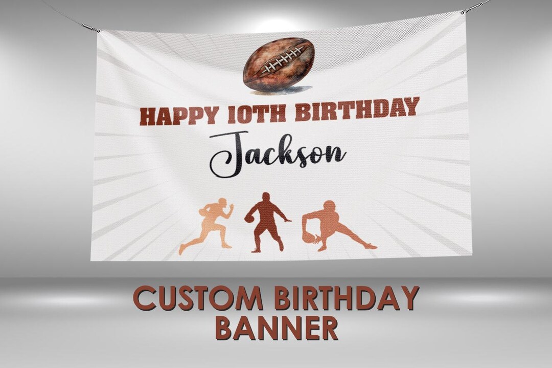 Rugby Birthday Banner, Rugby Party Decorations, Rugby Birthday Wall ...